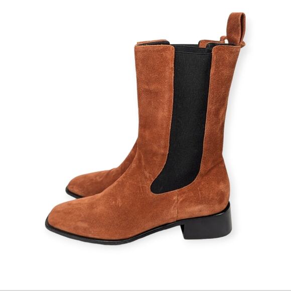 Nexus Calfskin Suede Pros 35mm Chelsea Square Toe Boots Size 10 - Picture 5 of 8